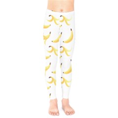 Yellow Banana And Peels Pattern With Polygon Retro Style Kids  Legging by genx