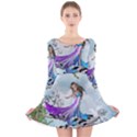 Cute Fairy Dancing On A Piano Long Sleeve Velvet Skater Dress View1