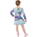 Cute Fairy Dancing On A Piano Kids  Long Sleeve Velvet Dress View2