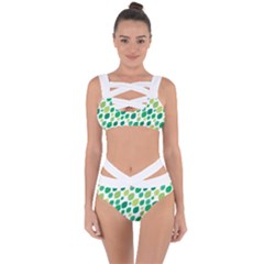 Leaves Green Modern Pattern Naive Retro Leaf Organic Bandaged Up Bikini Set  by genx