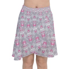 Seamless Pattern Background Chiffon Wrap Front Skirt by HermanTelo