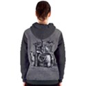 Odin on his Throne with ravens wolf on black stone texture Women s Zipper Hoodie View2