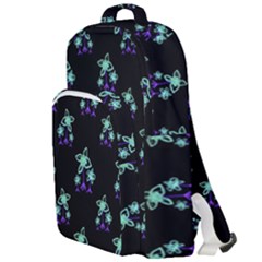 Dark Floral Drawing Print Pattern Double Compartment Backpack by dflcprintsclothing