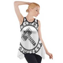 Thor Hammer With Runes Valhalla Tristella Viking Norse Mythology Mjolnir  Side Drop Tank Tunic by snek