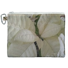 White Pointsettia Canvas Cosmetic Bag (xxl) by Riverwoman