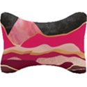 Pink and black abstract mountain landscape Seat Head Rest Cushion View1