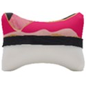 Pink and black abstract mountain landscape Seat Head Rest Cushion View2