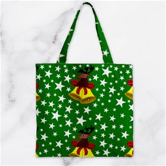 Illustration Background Paper Stars Zipper Grocery Tote Bag by Pakrebo