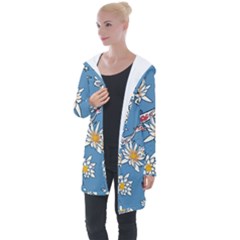 Koi Pattern Japanese Background Longline Hooded Cardigan by Pakrebo