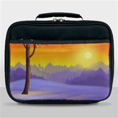 Vector Illustration Winter Sunset Lunch Bag by Pakrebo