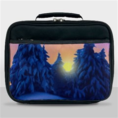 Illustration Vector Winter Sunset Lunch Bag by Pakrebo