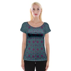 Lovely Ornate Hearts Of Love Cap Sleeve Top by pepitasart