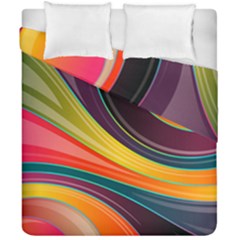 Abstract Colorful Background Wavy Duvet Cover Double Side (california King Size) by HermanTelo