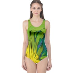 Abstract Pattern Lines Wave One Piece Swimsuit by HermanTelo