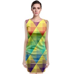 Background Colorful Geometric Triangle Classic Sleeveless Midi Dress by HermanTelo