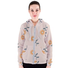 Flowers Continuous Pattern Nature Women s Zipper Hoodie by HermanTelo