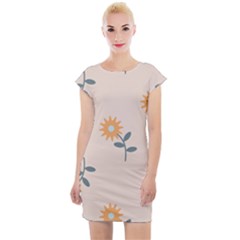 Flowers Continuous Pattern Nature Cap Sleeve Bodycon Dress by HermanTelo