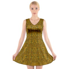 Freedom And Spectacular Butterflies V-neck Sleeveless Dress by pepitasart