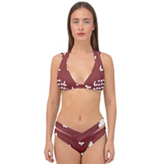 Heart Love Butterflies Animal Double Strap Halter Bikini Set by HermanTelo