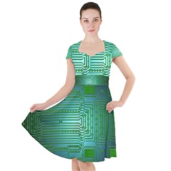 Board Conductors Circuits Cap Sleeve Midi Dress by HermanTelo