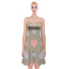 Hearts Heart Love Romantic Brown Spaghetti Strap Velvet Dress by HermanTelo