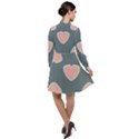 Hearts Love Blue Pink Green Long Sleeve Chiffon Shirt Dress View2