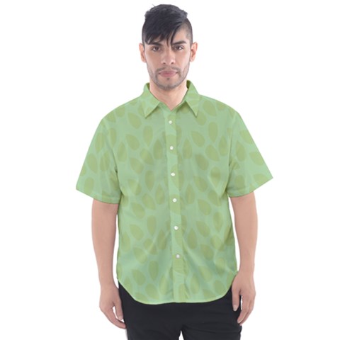 Leaves - Light Green Men s Short Sleeve Shirt by WensdaiAmbrose