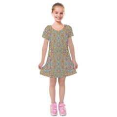 Pearls As Candy And Flowers Kids  Short Sleeve Velvet Dress by pepitasart