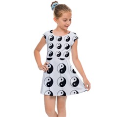 Yin Yang Pattern Kids  Cap Sleeve Dress by Valentinaart