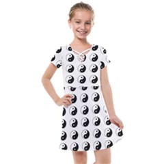 Yin Yang Pattern Kids  Cross Web Dress by Valentinaart