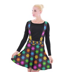 Pattern Background Colorful Design Suspender Skater Skirt by HermanTelo