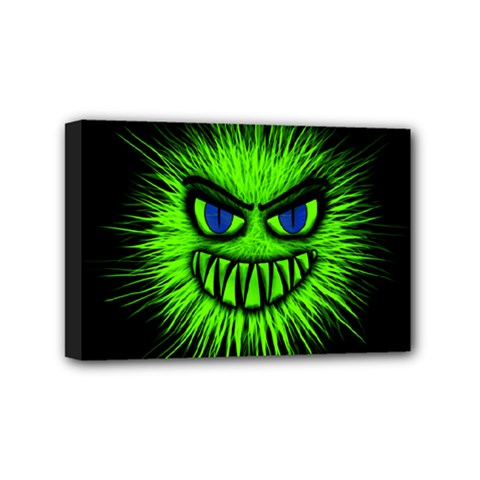 Monster Green Evil Common Mini Canvas 6  X 4  (stretched) by HermanTelo