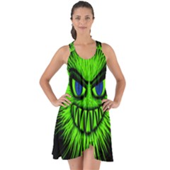 Monster Green Evil Common Show Some Back Chiffon Dress by HermanTelo