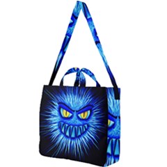 Monster Blue Attack Square Shoulder Tote Bag by HermanTelo