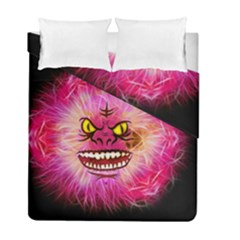 Monster Pink Eyes Aggressive Fangs Duvet Cover Double Side (full/ Double Size) by HermanTelo