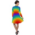 Rainbow Background Colorful Long Sleeve Chiffon Shirt Dress View2