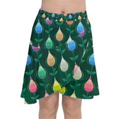 Tulips Seamless Pattern Background Chiffon Wrap Front Skirt by HermanTelo