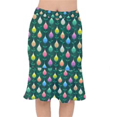 Tulips Seamless Pattern Background Mermaid Skirt by HermanTelo