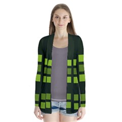 Abstract Plaid Drape Collar Cardigan by HermanTelo