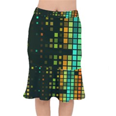 Abstract Plaid Mermaid Skirt by HermanTelo