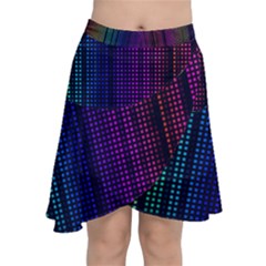 Abstract Background Plaid Chiffon Wrap Front Skirt by HermanTelo