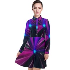 Abstract Background Lightning Long Sleeve Chiffon Shirt Dress by HermanTelo