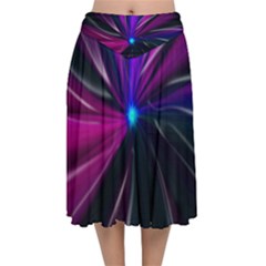 Abstract Background Lightning Velvet Flared Midi Skirt by HermanTelo