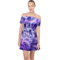 Abstract Background Space Off Shoulder Chiffon Dress by HermanTelo