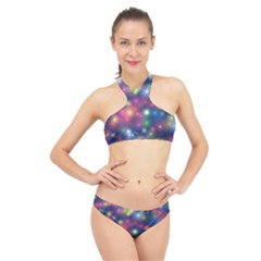 Abstract Background Graphic Space High Neck Bikini Set by HermanTelo