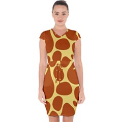 Seamless Tile Skin Background Capsleeve Drawstring Dress  by HermanTelo