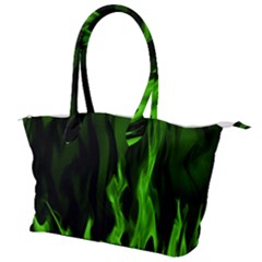 Smoke Flame Abstract Green Canvas Shoulder Bag by HermanTelo