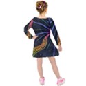 Stars Space Firework Burst Light Kids  Long Sleeve Velvet Dress View2