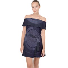 Technology Eye Off Shoulder Chiffon Dress by HermanTelo