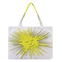 Smilie Sun Emoticon Yellow Cheeky Medium Tote Bag by HermanTelo